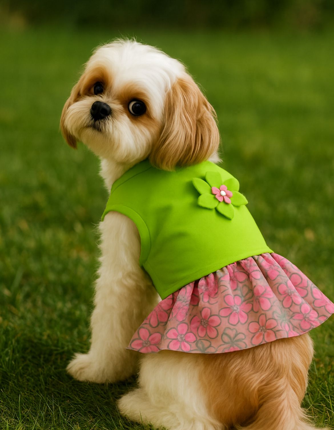 Dog wearing a comfortable harness or walking vest