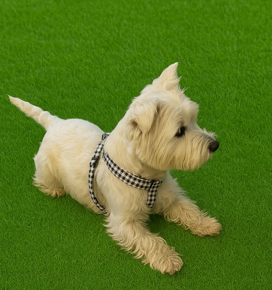 Dog walking comfortably without neck pressure