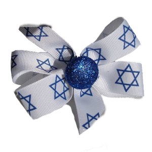 Happy Hanukkah Bow Blue